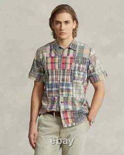 Polo Ralph Lauren L105018 Mens Multi Cotton Classic Fit Camp Shirt Size L