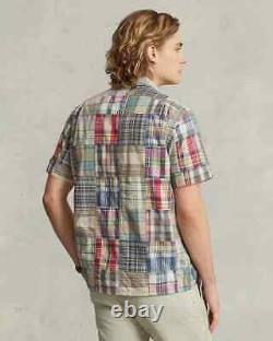 Polo Ralph Lauren L105018 Mens Multi Cotton Classic Fit Camp Shirt Size L