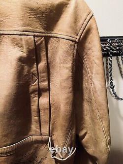 Polo Ralph Lauren Leather Riders New York Moto Jacket Tan Color Rare Size XL