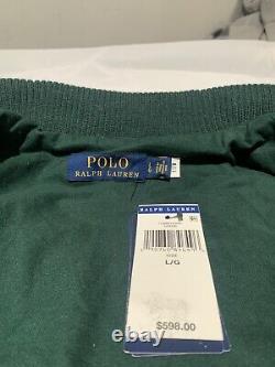 Polo Ralph Lauren Letterman Tiger Patch Leather Sleeve Varsity Jacket Size L