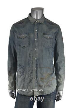 Polo Ralph Lauren Limited Edition Distressed Repaired RRL Style Denim Shirt New