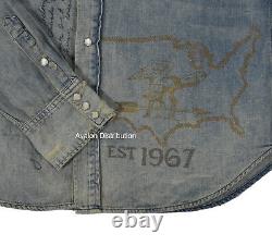 Polo Ralph Lauren Limited Edition Distressed Repaired RRL Style Denim Shirt New