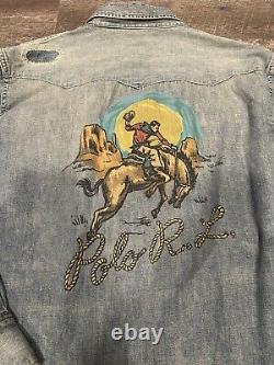 Polo Ralph Lauren Limited Edition Indigo Rodeo Western Shirt Pearl Buttons XXL