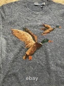 Polo Ralph Lauren Mallard Duck Sweater Men's 2XL Suede Elbow Patches NWOT Knit