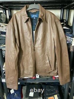 Polo Ralph Lauren Maxwell Lambskin Leather Jacket in Bison Brown-Medium