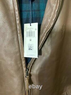 Polo Ralph Lauren Maxwell Lambskin Leather Jacket in Bison Brown-Medium