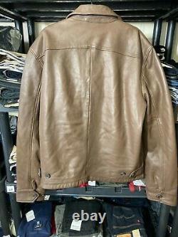 Polo Ralph Lauren Maxwell Lambskin Leather Jacket in Bison Brown-Medium