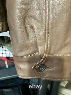 Polo Ralph Lauren Maxwell Lambskin Leather Jacket in Bison Brown-Medium