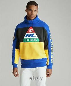 Polo Ralph Lauren Men 92 Racing Color Block Fleece Sweatshirt Hi Tech XXL 2XL