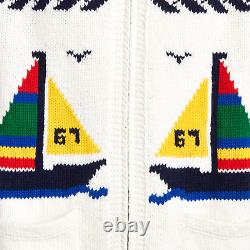 Polo Ralph Lauren Men CP 93 Sailing Yacht Regatta Full Zip Knit Sweater Cardigan