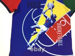 Polo Ralph Lauren Men Color-Block Classic Fit Basketball Graphic Mesh Polo Shirt