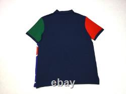 Polo Ralph Lauren Men Color-Block Classic Fit Basketball Graphic Mesh Polo Shirt