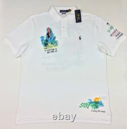 Polo Ralph Lauren Men VTG Surf Slater Surfer Mesh Graphic Polo Shirt Sold Out