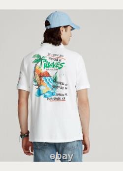 Polo Ralph Lauren Men VTG Surf Slater Surfer Mesh Graphic Polo Shirt Sold Out