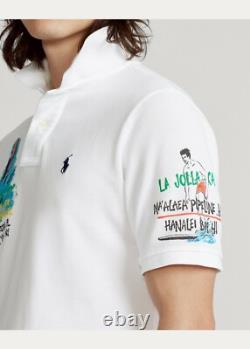 Polo Ralph Lauren Men VTG Surf Slater Surfer Mesh Graphic Polo Shirt Sold Out