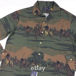 Polo Ralph Lauren Men VTG Vintage Equestrian Horse Ridding Graphic Camp Shirts