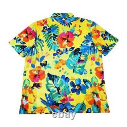 Polo Ralph Lauren Men's Classic Fit Yellow Tropical Floral Mesh Polo Shirt New