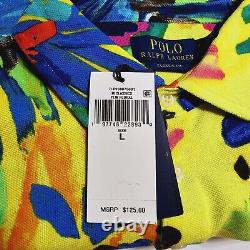 Polo Ralph Lauren Men's Classic Fit Yellow Tropical Floral Mesh Polo Shirt New