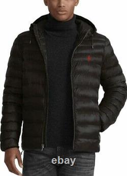 Polo Ralph Lauren Men's Down Full Zip Packable Hood Jacket Black Size 2XL NWT