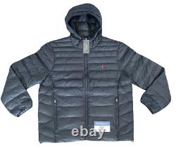 Polo Ralph Lauren Men's Down Full Zip Packable Hood Jacket Navy Size L NWT