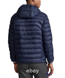 Polo Ralph Lauren Men's Down Full Zip Packable Hood Jacket Navy Size XL NWT