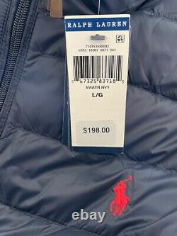 Polo Ralph Lauren Men's Down Pony Full Zip Packable Jacket Navy Size L NWT