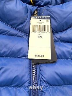 Polo Ralph Lauren Men's Down Pony Full Zip Packable Vest Blue Size L New $188