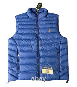 Polo Ralph Lauren Men's Down Pony Full Zip Packable Vest Blue Size M New $188