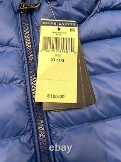 Polo Ralph Lauren Men's Down Pony Full Zip Packable Vest Blue Size XL New $188