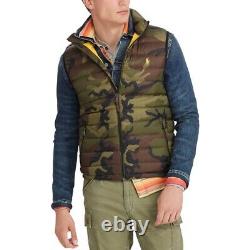 Polo Ralph Lauren Men's Down Pony Full Zip Packable Vest Green Camo Sz L NWT