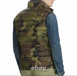 Polo Ralph Lauren Men's Down Pony Full Zip Packable Vest Green Camo Sz L NWT