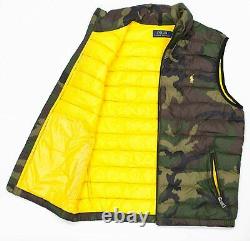 Polo Ralph Lauren Men's Down Pony Full Zip Packable Vest Green Camo Sz L NWT