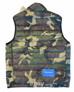 Polo Ralph Lauren Men's Down Pony Full Zip Packable Vest Green Camo Sz L NWT