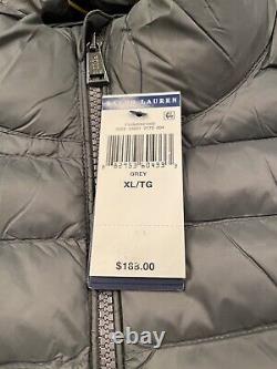 Polo Ralph Lauren Men's Down Pony Full Zip Packable Vest Grey Size XL New $188