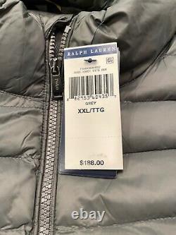 Polo Ralph Lauren Men's Down Pony Full Zip Packable Vest Grey Sz 2XL New $188