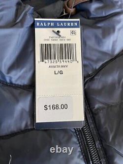 Polo Ralph Lauren Men's Down Pony Full Zip Packable Vest Navy Blue Size L NWT