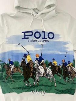 Polo Ralph Lauren Men's Fleece Graphic Hoodie Sweatshirt Horse Race NWT FreeShip