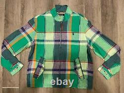 Polo Ralph Lauren Men's Jacket Green Color Blocks Plaid Linen Size L Nwt