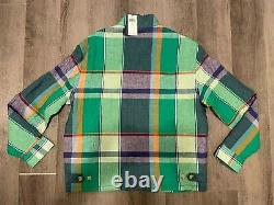 Polo Ralph Lauren Men's Jacket Green Color Blocks Plaid Linen Size L Nwt