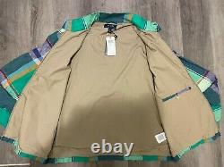 Polo Ralph Lauren Men's Jacket Green Color Blocks Plaid Linen Size L Nwt