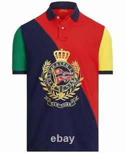 Polo Ralph Lauren Men's Nautical Crest Classic-Fit Stretch Mesh Polo Shirt Sz L