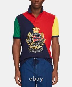Polo Ralph Lauren Men's Nautical Crest Classic-Fit Stretch Mesh Polo Shirt Sz L