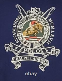 Polo Ralph Lauren Men's Navy Horse Equestrian Crest Polo Shirt Size L