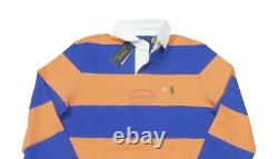 Polo Ralph Lauren Men's Orange/Blue Bold Stripe Classic Fit Rugby Polo Shirt