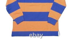 Polo Ralph Lauren Men's Orange/Blue Bold Stripe Classic Fit Rugby Polo Shirt