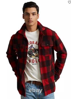 Polo Ralph Lauren Men's Plaid Knit Flannel Button Down Workshirt Red 2XL