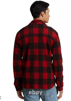 Polo Ralph Lauren Men's Plaid Knit Flannel Button Down Workshirt Red 2XL