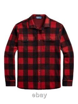 Polo Ralph Lauren Men's Plaid Knit Flannel Button Down Workshirt Red 2XL