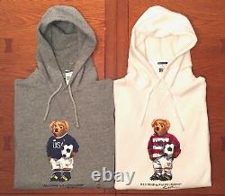 Polo Ralph Lauren Men's Polo Bear Soccer Bear Hoodie White Or Gray Big & Tall