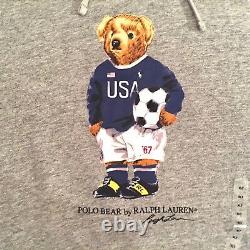 Polo Ralph Lauren Men's Polo Bear Soccer Bear Hoodie White Or Gray Big & Tall